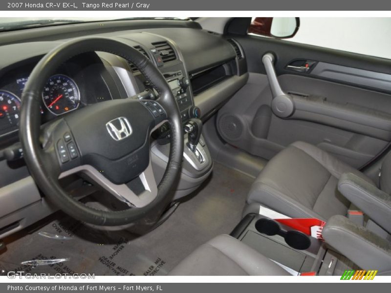 Tango Red Pearl / Gray 2007 Honda CR-V EX-L