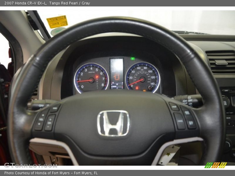Tango Red Pearl / Gray 2007 Honda CR-V EX-L