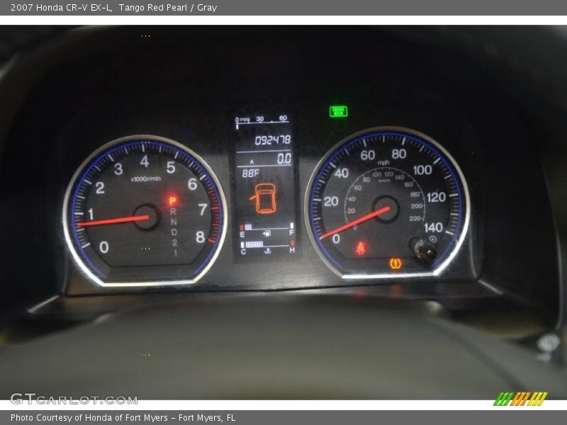 Tango Red Pearl / Gray 2007 Honda CR-V EX-L