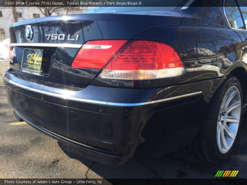 Toledo Blue Metallic / Dark Beige/Beige III 2006 BMW 7 Series 750Li Sedan