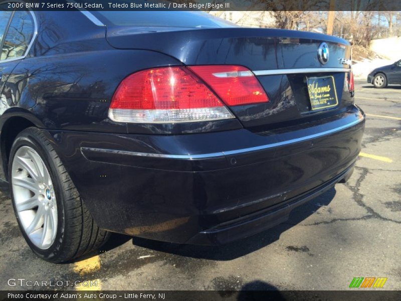 Toledo Blue Metallic / Dark Beige/Beige III 2006 BMW 7 Series 750Li Sedan