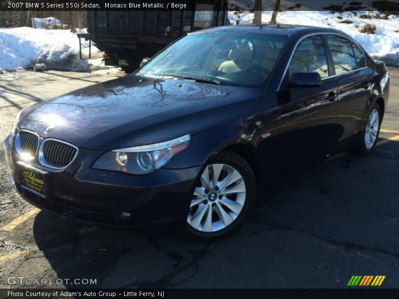 Monaco Blue Metallic / Beige 2007 BMW 5 Series 550i Sedan