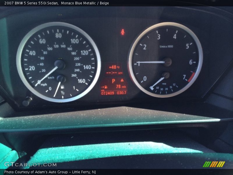 Monaco Blue Metallic / Beige 2007 BMW 5 Series 550i Sedan