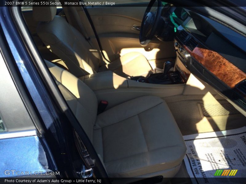 Monaco Blue Metallic / Beige 2007 BMW 5 Series 550i Sedan
