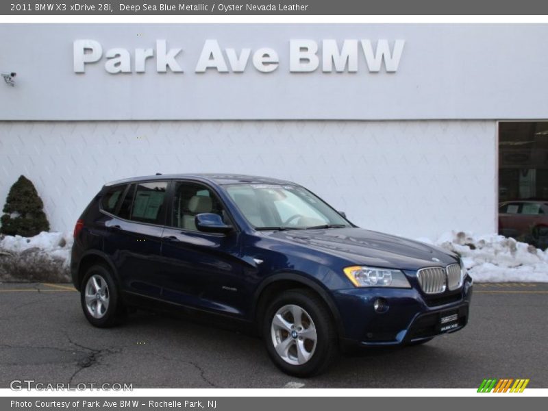 Deep Sea Blue Metallic / Oyster Nevada Leather 2011 BMW X3 xDrive 28i