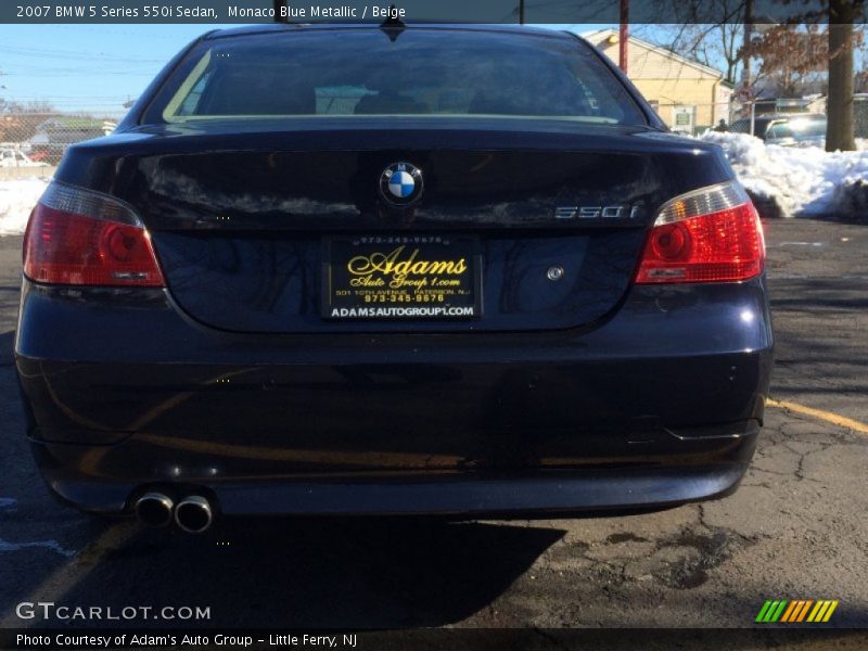 Monaco Blue Metallic / Beige 2007 BMW 5 Series 550i Sedan