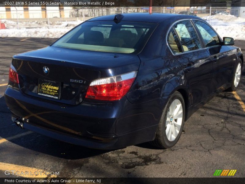 Monaco Blue Metallic / Beige 2007 BMW 5 Series 550i Sedan