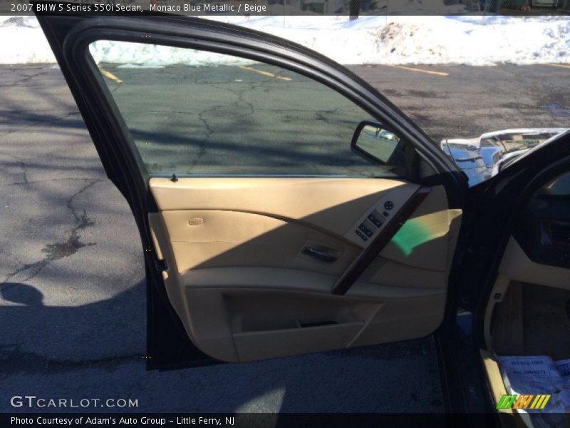 Monaco Blue Metallic / Beige 2007 BMW 5 Series 550i Sedan