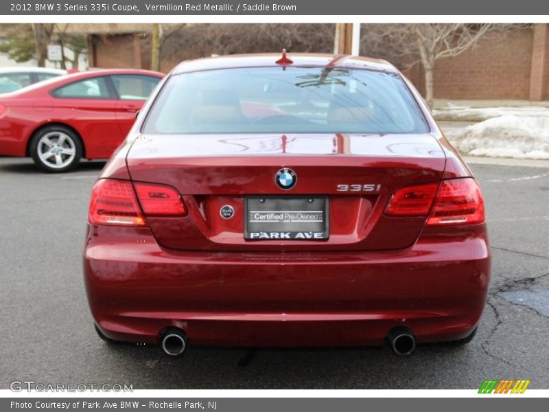 Vermilion Red Metallic / Saddle Brown 2012 BMW 3 Series 335i Coupe