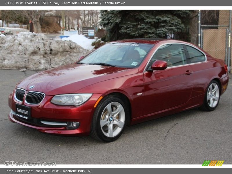 Vermilion Red Metallic / Saddle Brown 2012 BMW 3 Series 335i Coupe