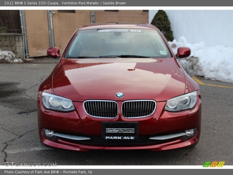 Vermilion Red Metallic / Saddle Brown 2012 BMW 3 Series 335i Coupe