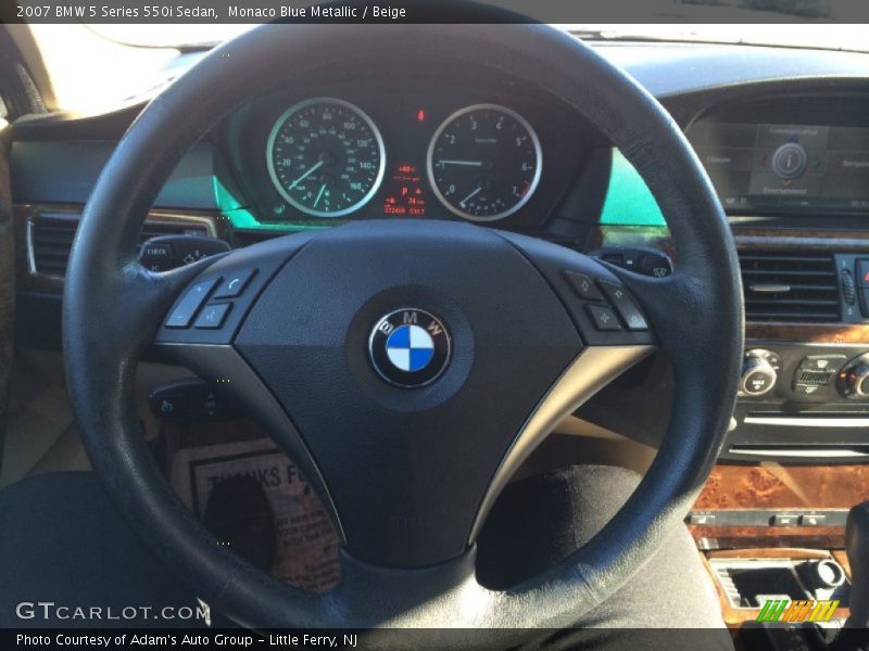 Monaco Blue Metallic / Beige 2007 BMW 5 Series 550i Sedan