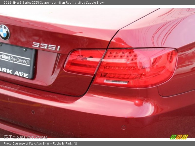 Vermilion Red Metallic / Saddle Brown 2012 BMW 3 Series 335i Coupe