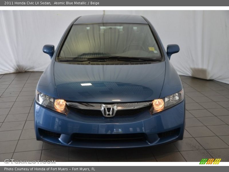 Atomic Blue Metallic / Beige 2011 Honda Civic LX Sedan