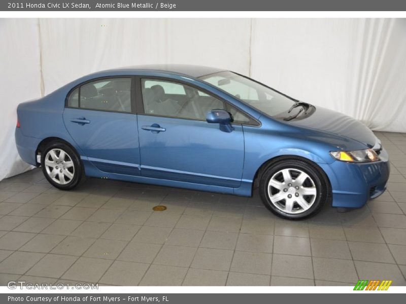 Atomic Blue Metallic / Beige 2011 Honda Civic LX Sedan