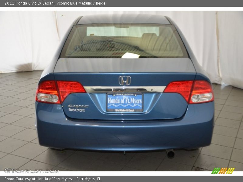 Atomic Blue Metallic / Beige 2011 Honda Civic LX Sedan