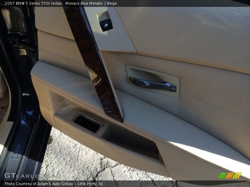 Monaco Blue Metallic / Beige 2007 BMW 5 Series 550i Sedan