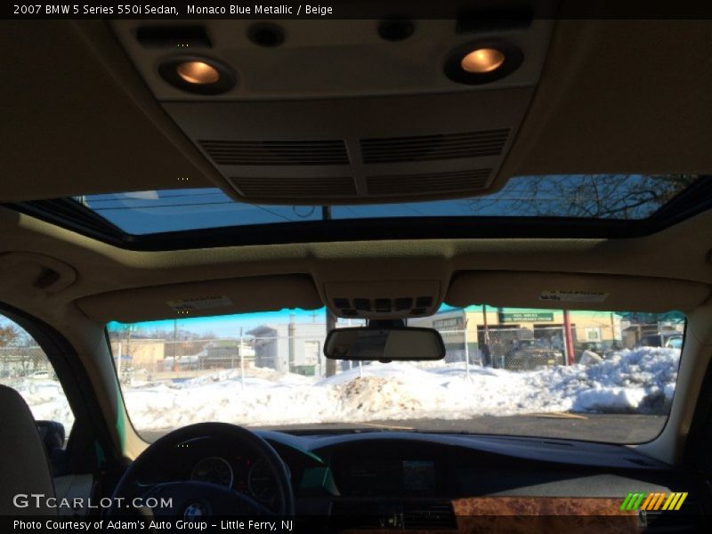 Monaco Blue Metallic / Beige 2007 BMW 5 Series 550i Sedan