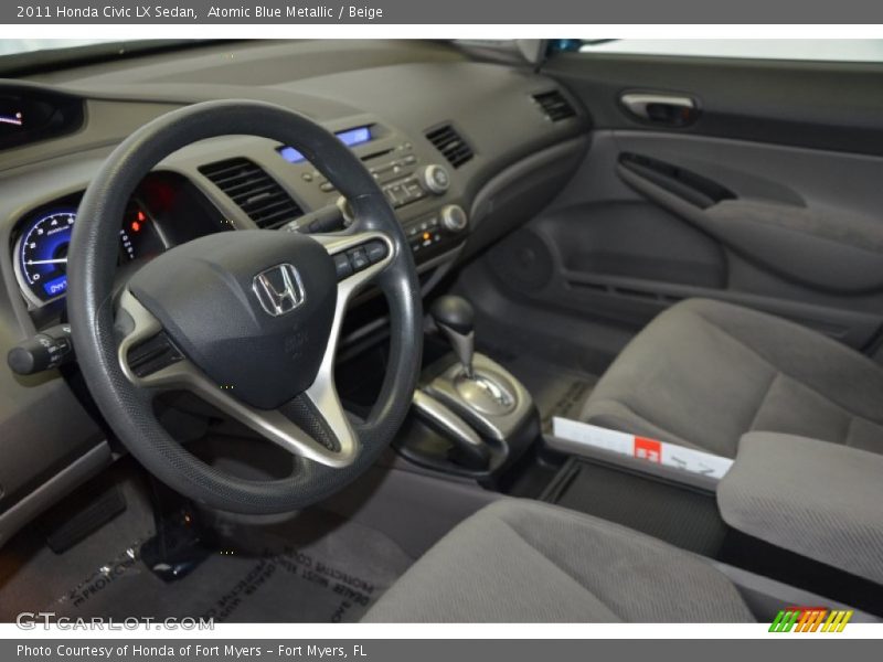 Atomic Blue Metallic / Beige 2011 Honda Civic LX Sedan