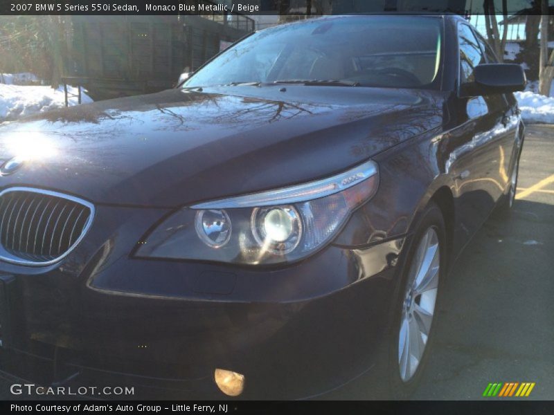 Monaco Blue Metallic / Beige 2007 BMW 5 Series 550i Sedan