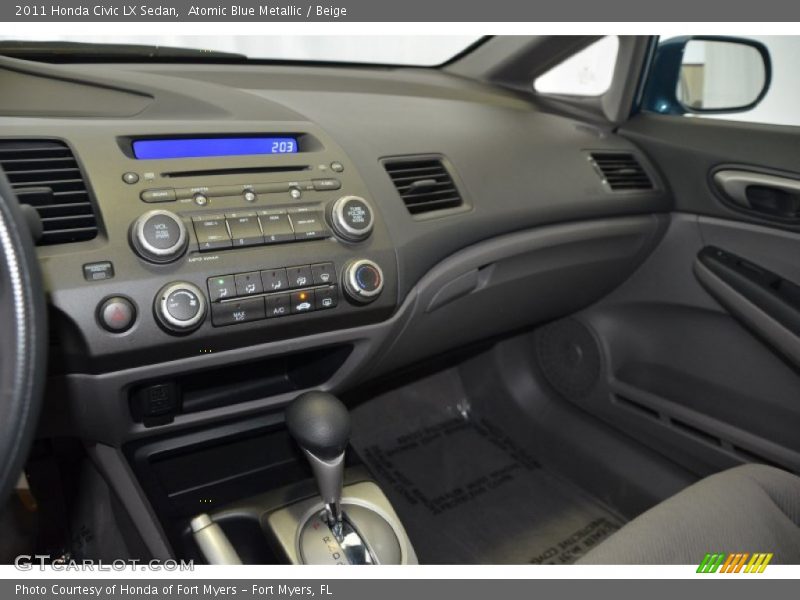 Atomic Blue Metallic / Beige 2011 Honda Civic LX Sedan