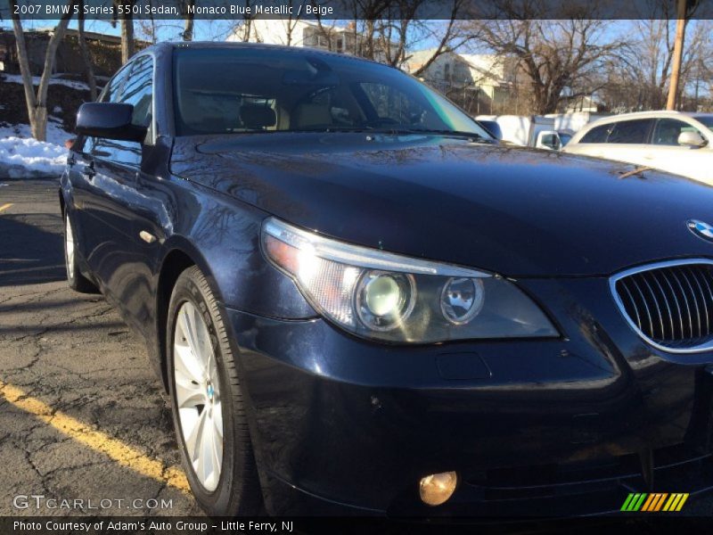 Monaco Blue Metallic / Beige 2007 BMW 5 Series 550i Sedan