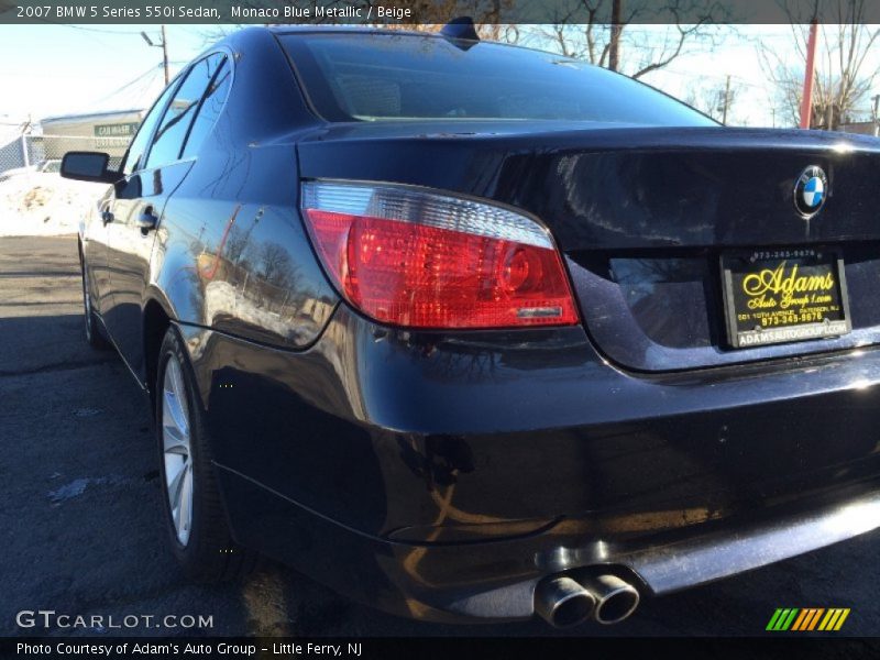 Monaco Blue Metallic / Beige 2007 BMW 5 Series 550i Sedan