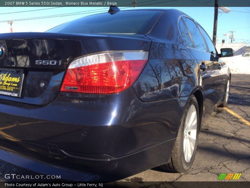 Monaco Blue Metallic / Beige 2007 BMW 5 Series 550i Sedan