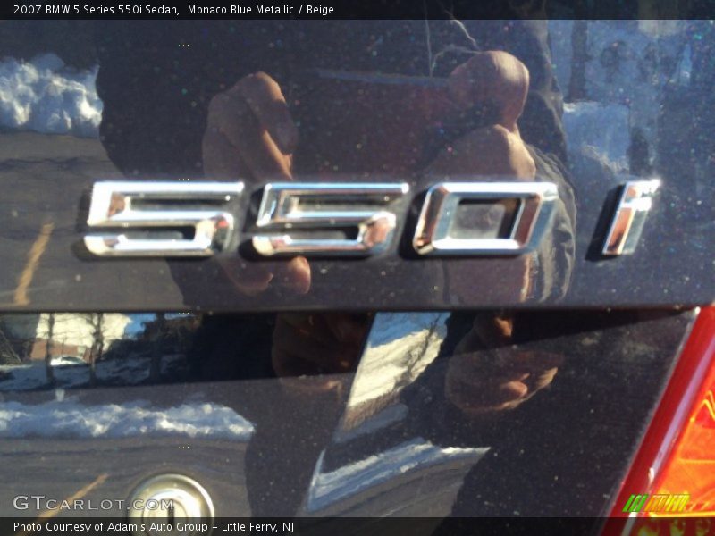 Monaco Blue Metallic / Beige 2007 BMW 5 Series 550i Sedan
