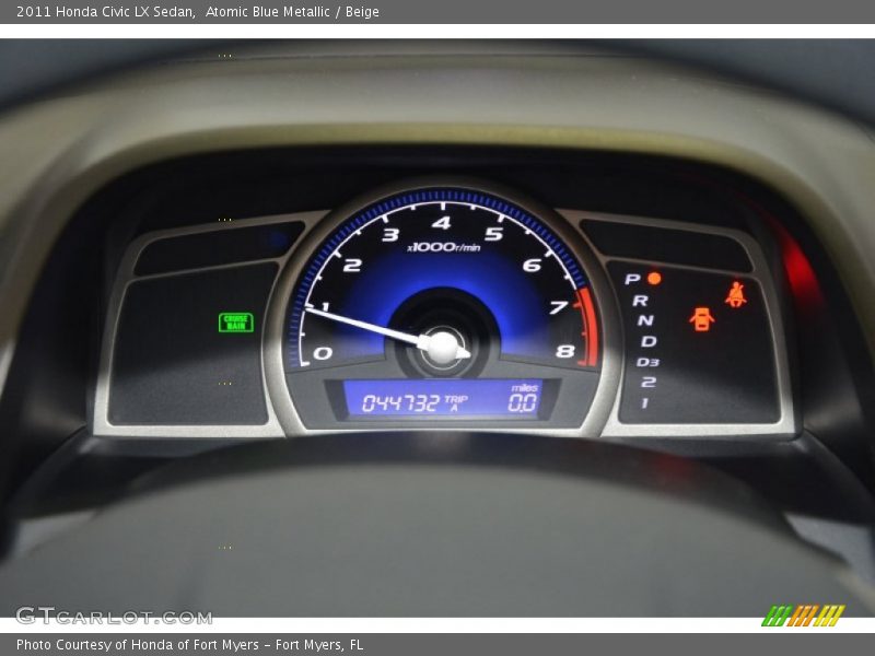 Atomic Blue Metallic / Beige 2011 Honda Civic LX Sedan