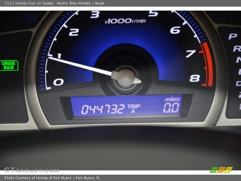 Atomic Blue Metallic / Beige 2011 Honda Civic LX Sedan