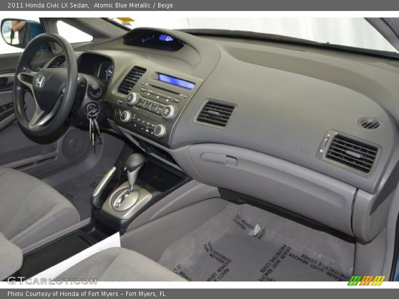 Atomic Blue Metallic / Beige 2011 Honda Civic LX Sedan