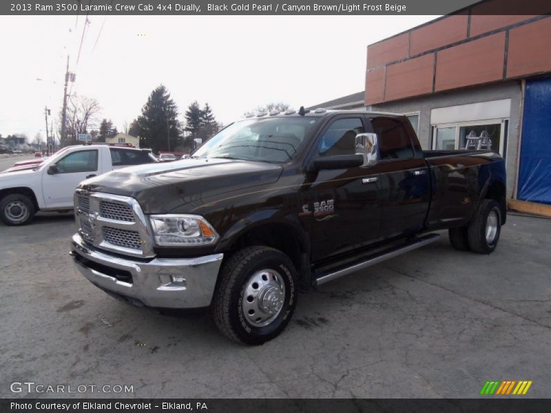 Black Gold Pearl / Canyon Brown/Light Frost Beige 2013 Ram 3500 Laramie Crew Cab 4x4 Dually