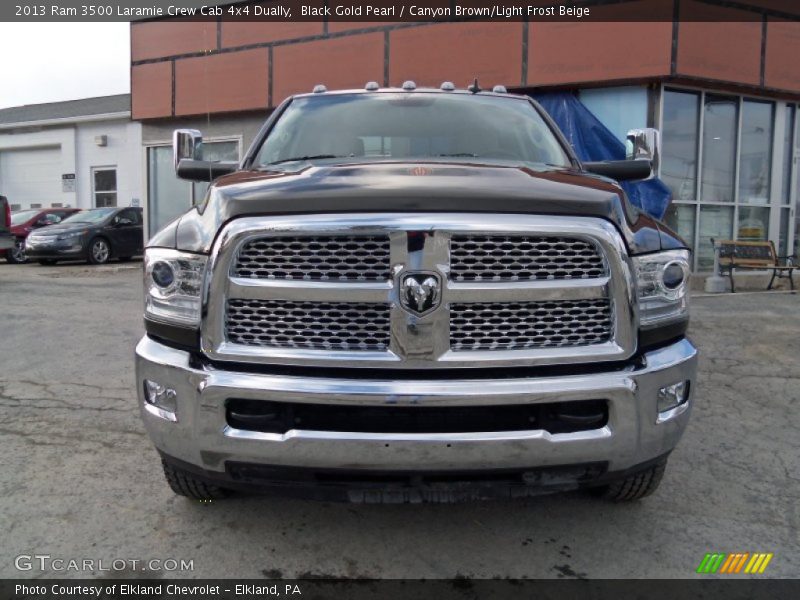 Black Gold Pearl / Canyon Brown/Light Frost Beige 2013 Ram 3500 Laramie Crew Cab 4x4 Dually