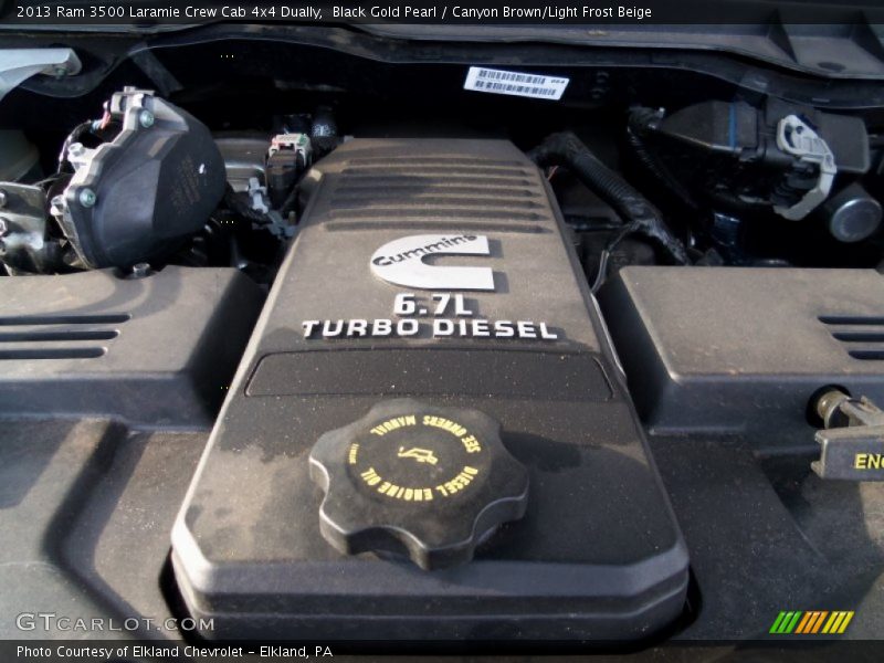 Black Gold Pearl / Canyon Brown/Light Frost Beige 2013 Ram 3500 Laramie Crew Cab 4x4 Dually