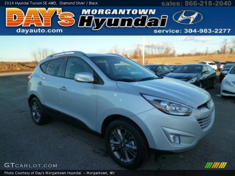 Diamond Silver / Black 2014 Hyundai Tucson SE AWD