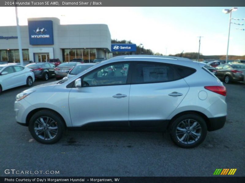 Diamond Silver / Black 2014 Hyundai Tucson SE AWD
