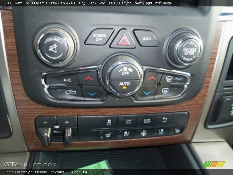Black Gold Pearl / Canyon Brown/Light Frost Beige 2013 Ram 3500 Laramie Crew Cab 4x4 Dually