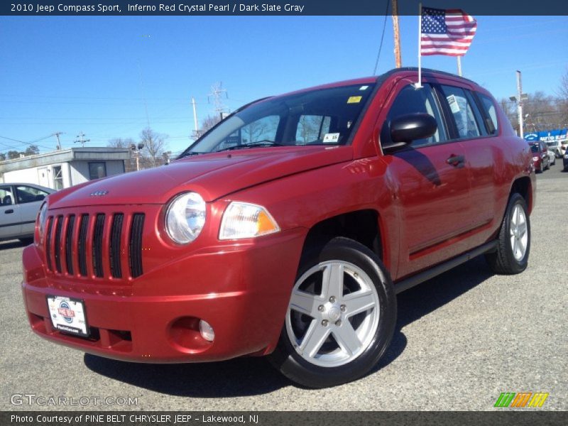 Inferno Red Crystal Pearl / Dark Slate Gray 2010 Jeep Compass Sport