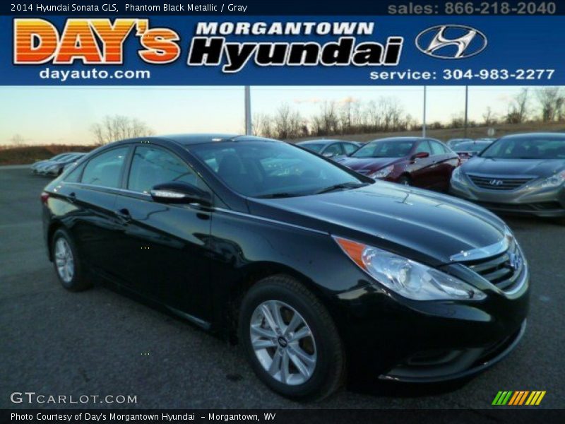 Phantom Black Metallic / Gray 2014 Hyundai Sonata GLS
