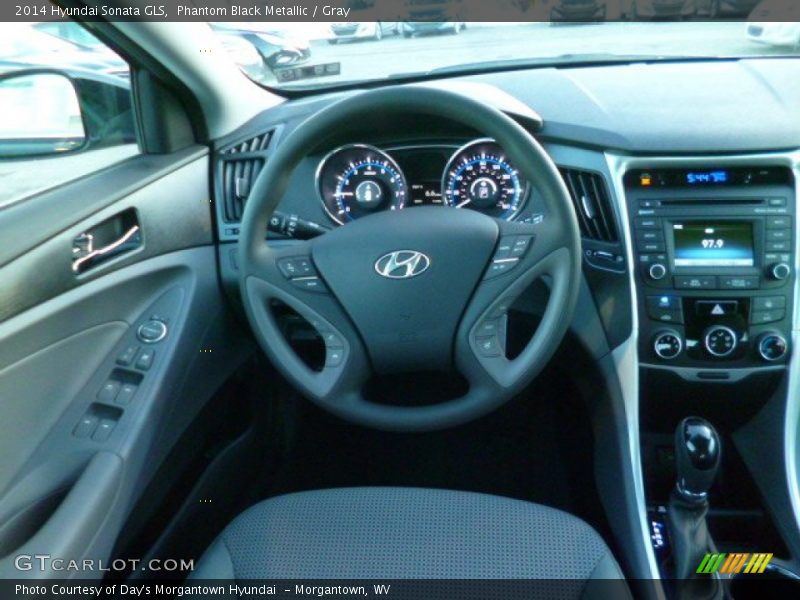 Phantom Black Metallic / Gray 2014 Hyundai Sonata GLS