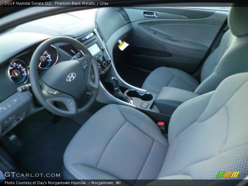 Phantom Black Metallic / Gray 2014 Hyundai Sonata GLS