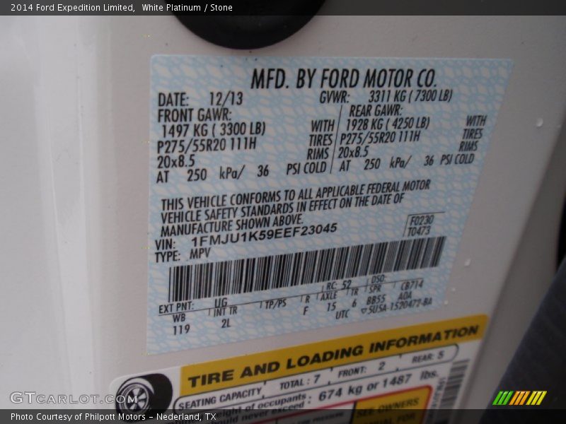 White Platinum / Stone 2014 Ford Expedition Limited