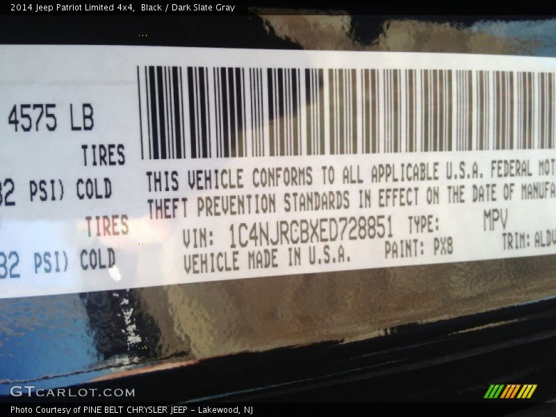 Black / Dark Slate Gray 2014 Jeep Patriot Limited 4x4