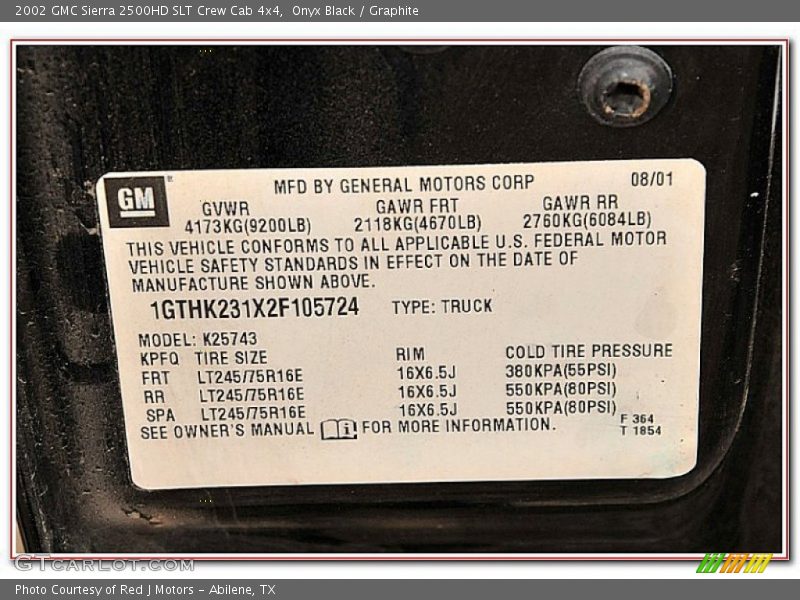 Onyx Black / Graphite 2002 GMC Sierra 2500HD SLT Crew Cab 4x4