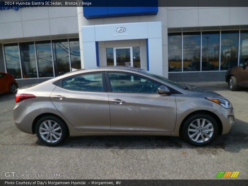 Bronze / Beige 2014 Hyundai Elantra SE Sedan