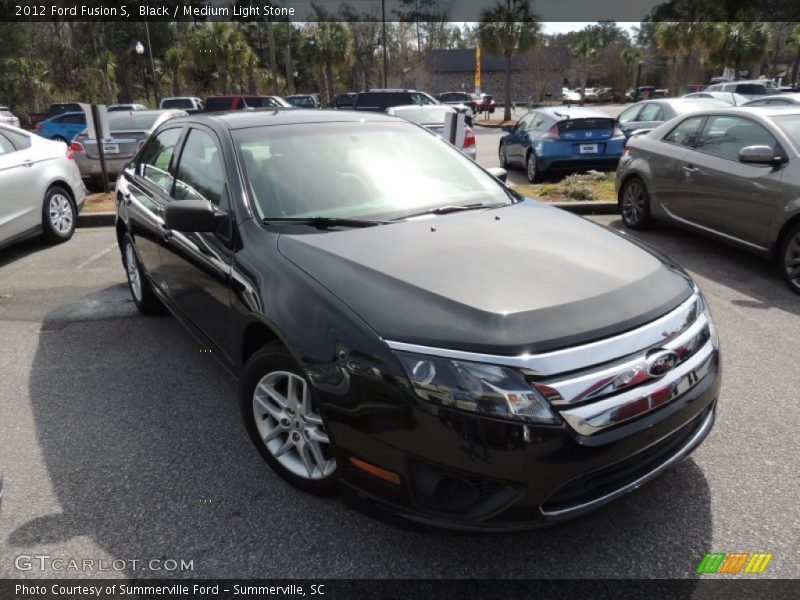 Black / Medium Light Stone 2012 Ford Fusion S