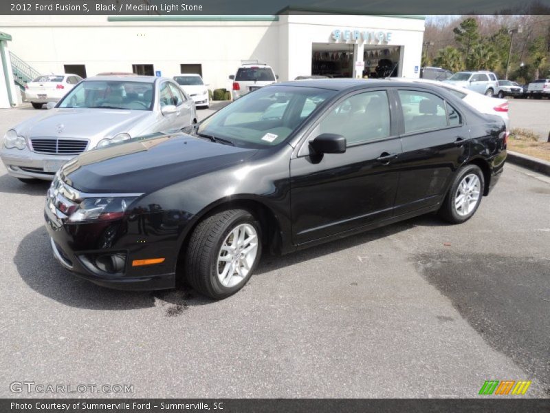 Black / Medium Light Stone 2012 Ford Fusion S