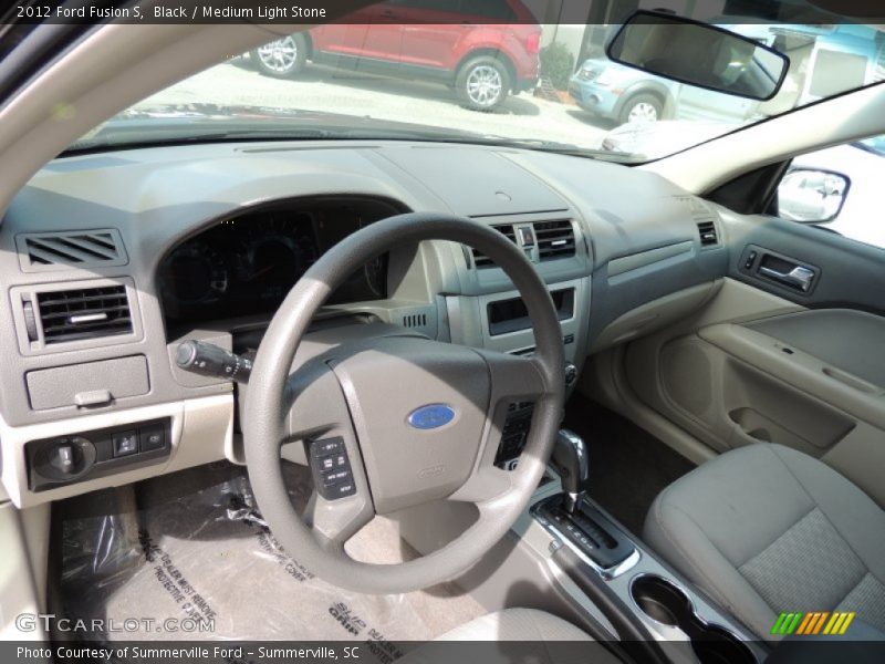 Black / Medium Light Stone 2012 Ford Fusion S