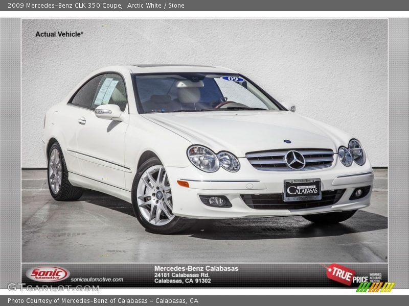 Arctic White / Stone 2009 Mercedes-Benz CLK 350 Coupe